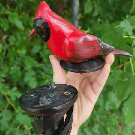 Staff with magnetic red cardinal